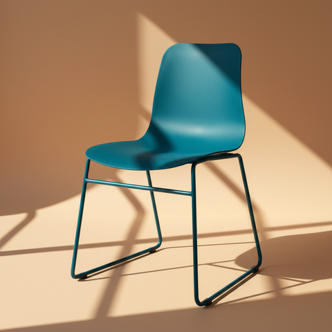 Sedia velluto turchese con base corretta