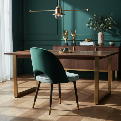 Alessandra - Sedia Tessuto E Velluto Tonalita Verde