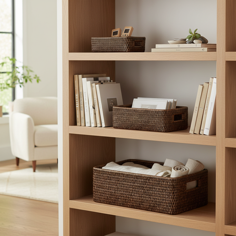 Set 3 Cestini Rettangolari Rattan - Lifestyle