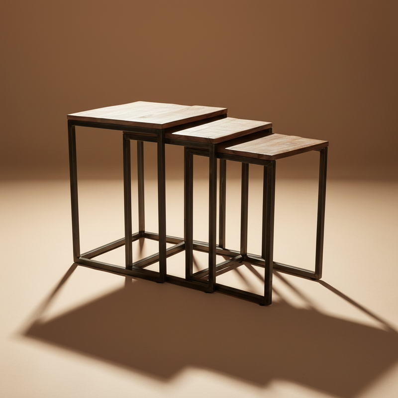 Tavolino basso in legno - set 1/3