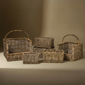 Set 5 ceste rattan sfondo taupe