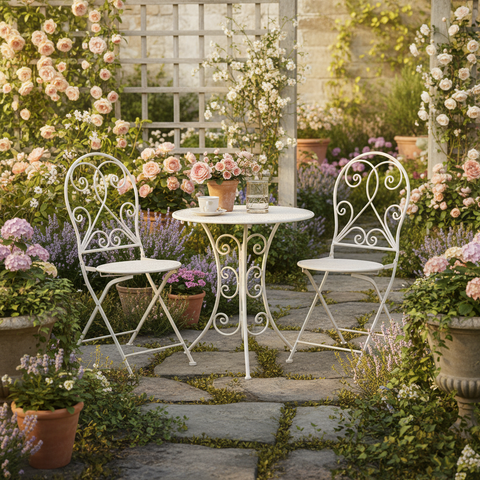 Set bistrot bianco anticato ambientato