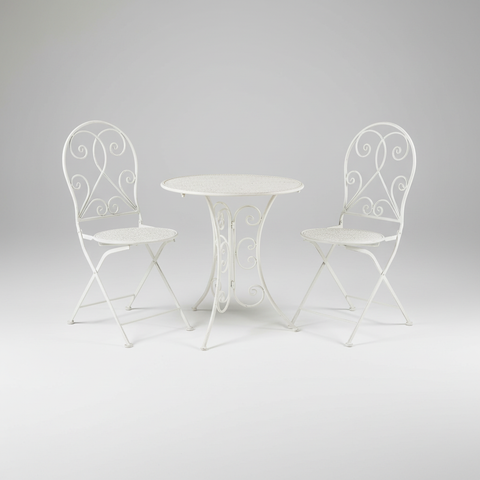 Set bistrot bianco completo sfondo neutro