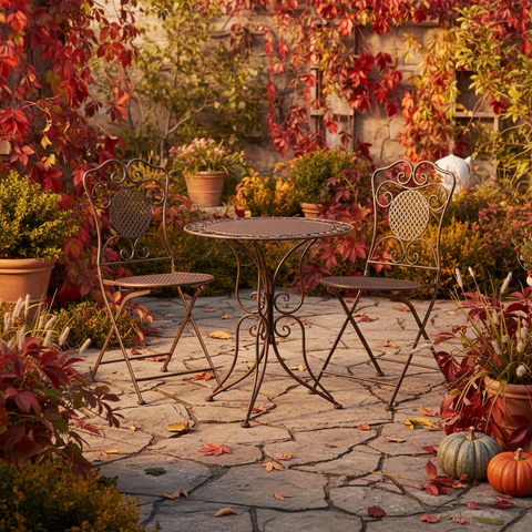 Set bistrot bronzo in giardino