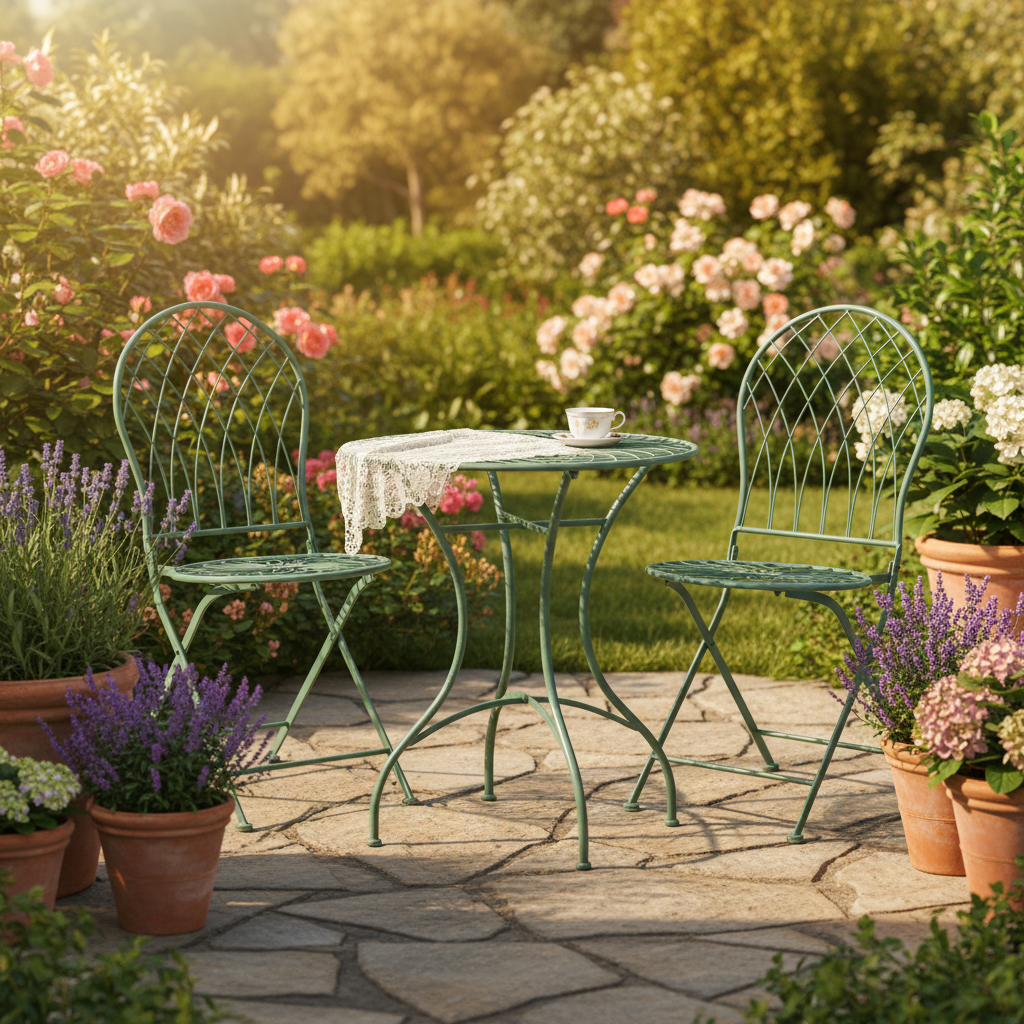 Set bistrot da giardino completo ambientato