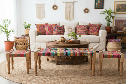 Set 1/3 panca e sgabello new item multicolor