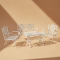 Set giardino ferro battuto bianco vintage luce solare