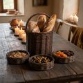 Set rattan scuro ambientata 4 pezzi