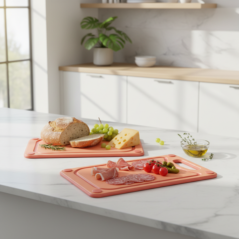 Set taglieri corallo in ambiente