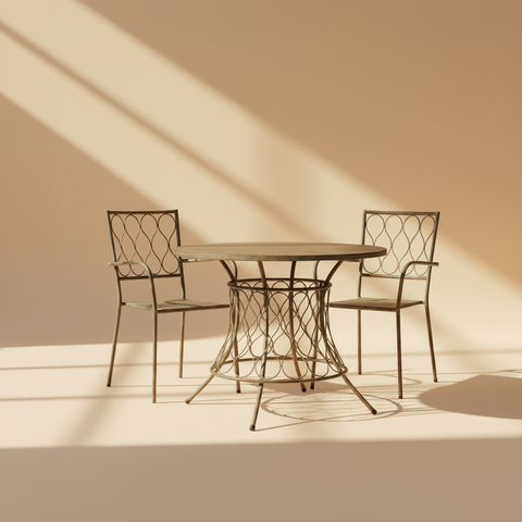 Set tavolo e sedie sfondo caldo