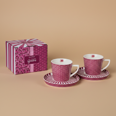 Set tazze Giostra fucsia sfondo neutro