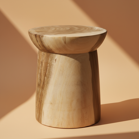 Sgabello fungo legno teak luce solare