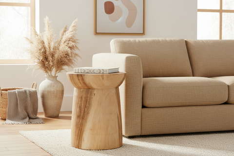 Suar - Taburete cilíndrico con media esfera