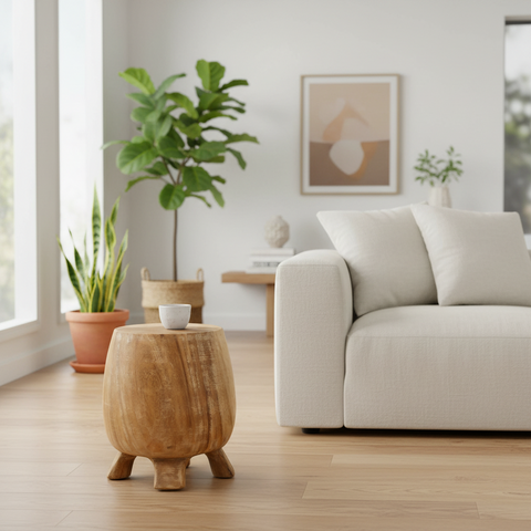 Suar - Sgabello Tronco Con Piedini