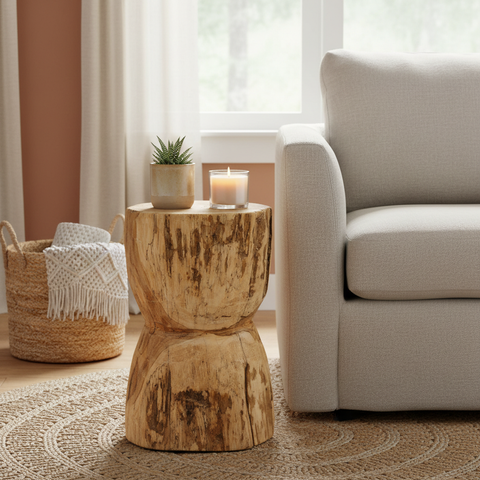 Sgabello legno grezzo lifestyle