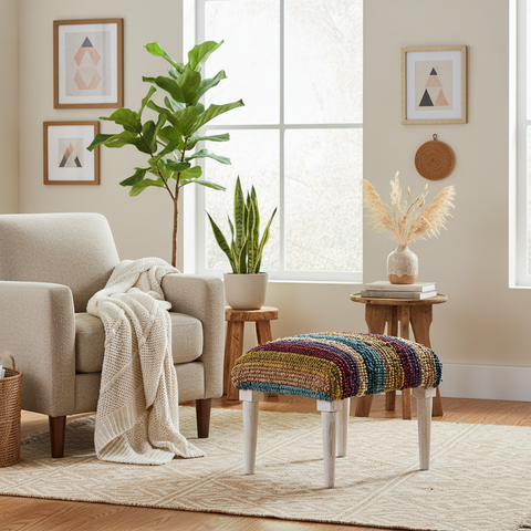 Sgabello multicolore in ambiente lifestyle