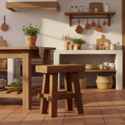 Sgabello legno di recupero