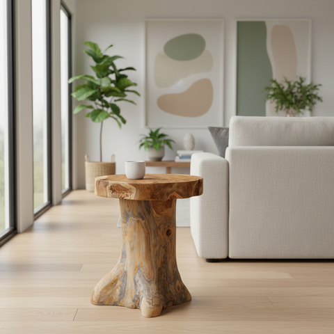 Suar -Sgabello Con Base Radici