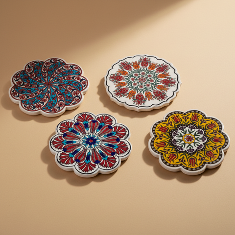 Sotto moca ceramica su sfondo neutro