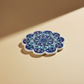 Sottopentola fiore blu cobalto Iznik tulipani/turchese - sfondo beige