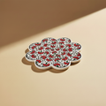 Sottopentola fiore garofani rossi - sfondo beige
