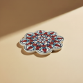 Sottopentola mandala tulipani rossi/turchese - sfondo beige (rigenerata)