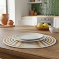 Sottopiatto bianco-juta in cucina