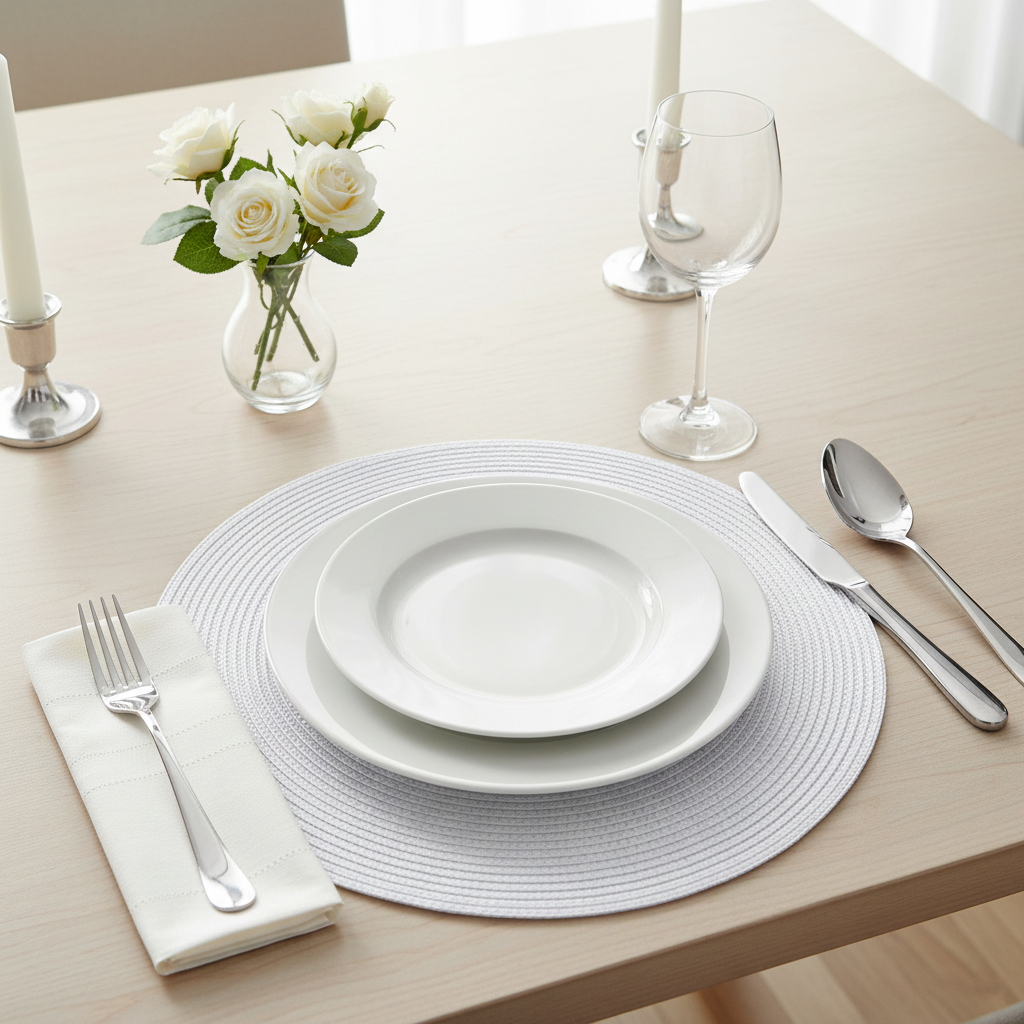 Sottopiatto bianco Placemate in ambiente lifestyle