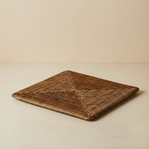 Sottopiatto Quadrato Rattan - Sfondo Neutro