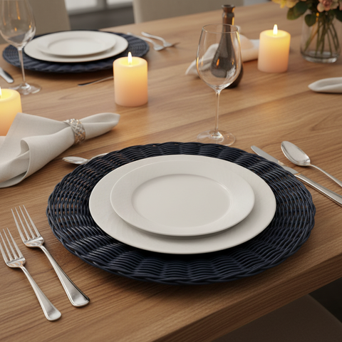 Sottopiatto Rattan Blu - Lifestyle