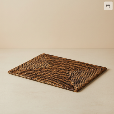 Sottopiatto Rettangolare Rattan - Sfondo Neutro
