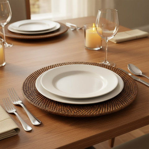 Sottopiatto Rotondo Rattan Traforato - Lifestyle