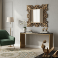 Specchio Durian intarsiato oro/bronzo in ambiente