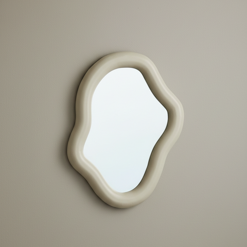 SANABRIA - SPECCHIO BEIGE ONDULATO