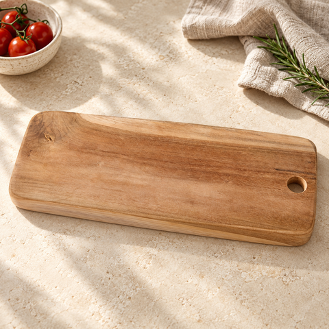 SUAR - TAGLIERE RETTANGOLARE TEAK - ambientato in cucina