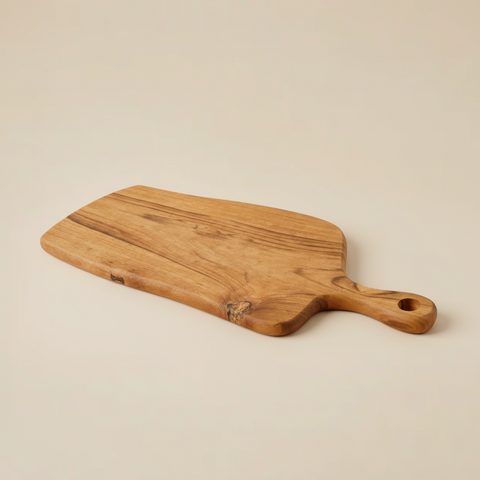Tagliere teak asimmetrico sfondo sweep beige