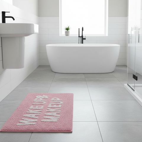 Tappetino rosa Wake Up Makeup ambientato