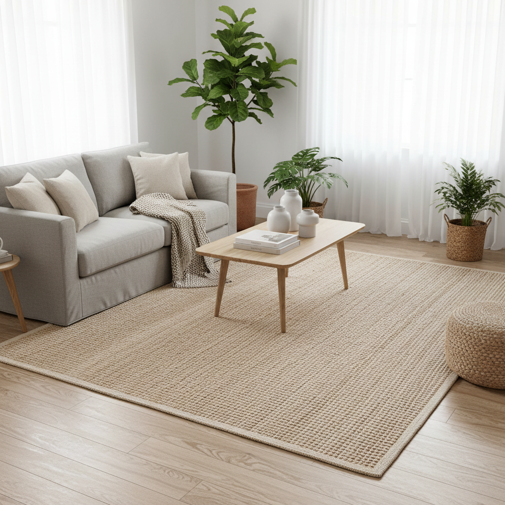 Tappeto juta naturale 200x140 ambientato migliorato