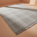 Tappeto righe grigie 200x140 su sfondo beige