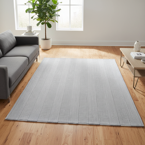 Tappeto righe in salotto contemporaneo