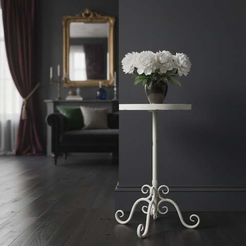 Bistro - mesa de hierro blanco