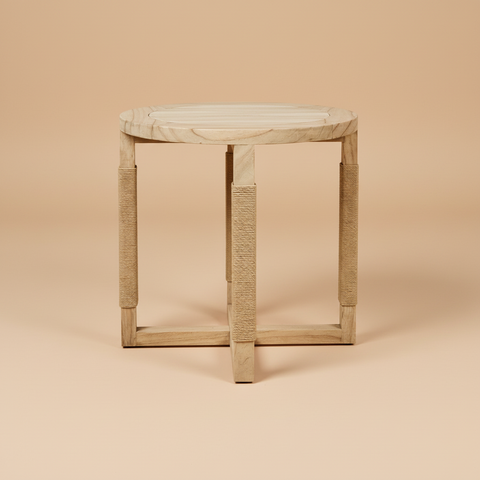 Tavolino juta sfondo beige caldo