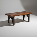 Tavolino legno riciclato ferro sfondo grigio