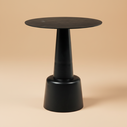 Tavolino nero - forma clessidra corretta