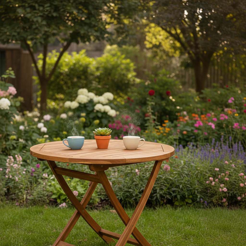 Tavolino pieghevole in ambiente lifestyle