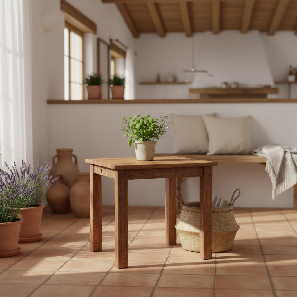 Table extensible en acacia, 80–160 cm, 4 à 6 personnes