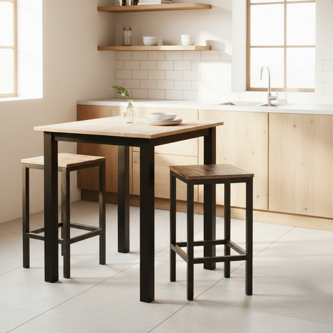 Tavolo alto quadrato con sgabelli in cucina - formato quadrato