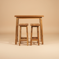 Tavolo Bar + Sgabelli Legno Recupero - Sfondo Neutro