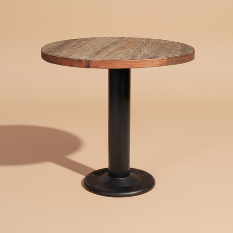 Tavolo bistrot rotondo con piano in legno - formato quadrato