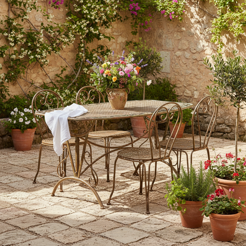 Tavolo ferro battuto vintage giardino